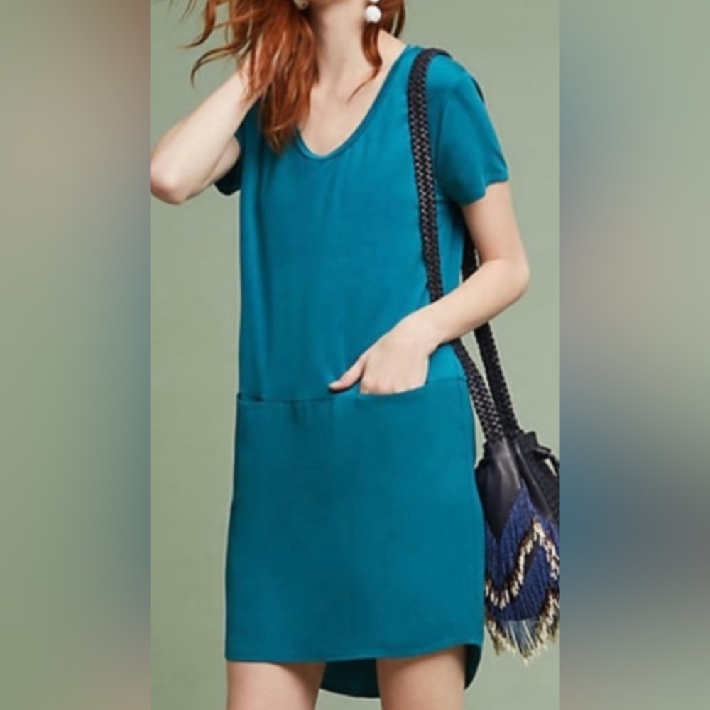 Anthropologie Turquoise Mini Dress